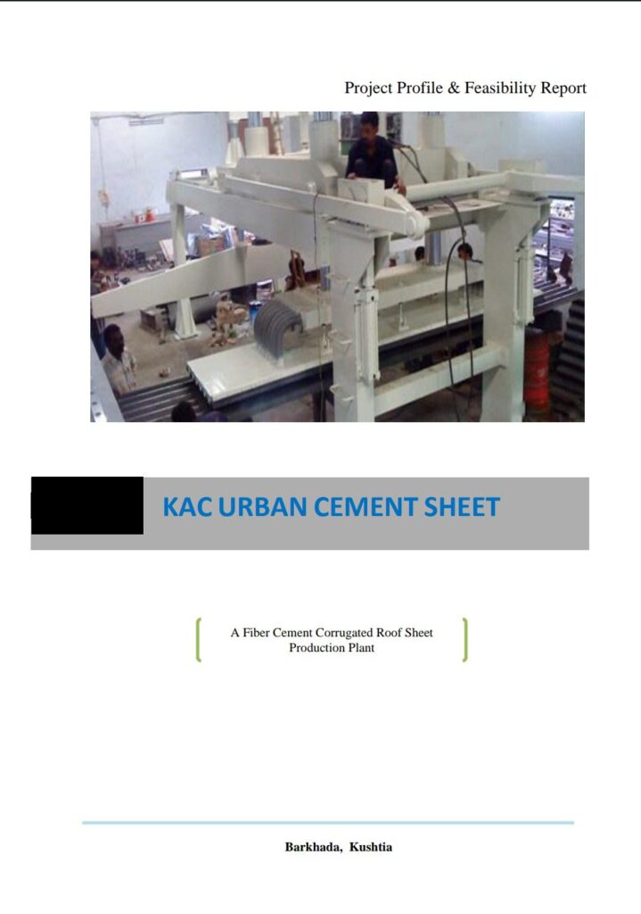 Corrugated cement roofing sheet manufacturing project